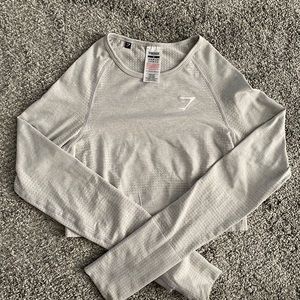 light gray marl gymshark vital seamless top 🤍